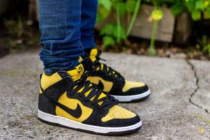 Nike SB Dunk High Reverse Goldenrod WDYWT On Feet