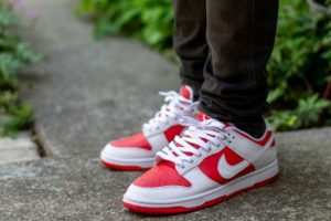 Nike Dunk Low White University Red WDYWT On Feet