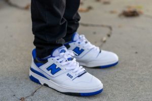 New Balance 550 White Blue Royal BB550SN1 WDYWT On Feet