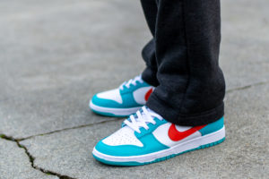 Nike Dunk Low Miami Dolphins On Feet