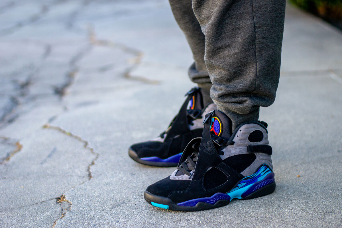 Air Jordan 8 Aqua WDYWT On Feet