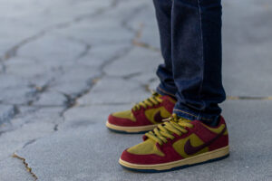 Nike SB Dunk Low Dark Team Red On Feet WDYWT
