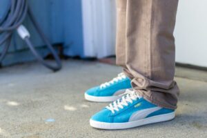 Puma Suede Made In Italy Opal Blue On Feet WDYWT