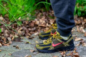 Nike Zoom Vomero 5 Olive Flak Picante Red On Feet WDYWT